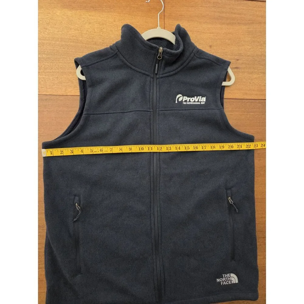 Men's The North Face‎ Fleece Vest Large Blue Full Zip Business Logo